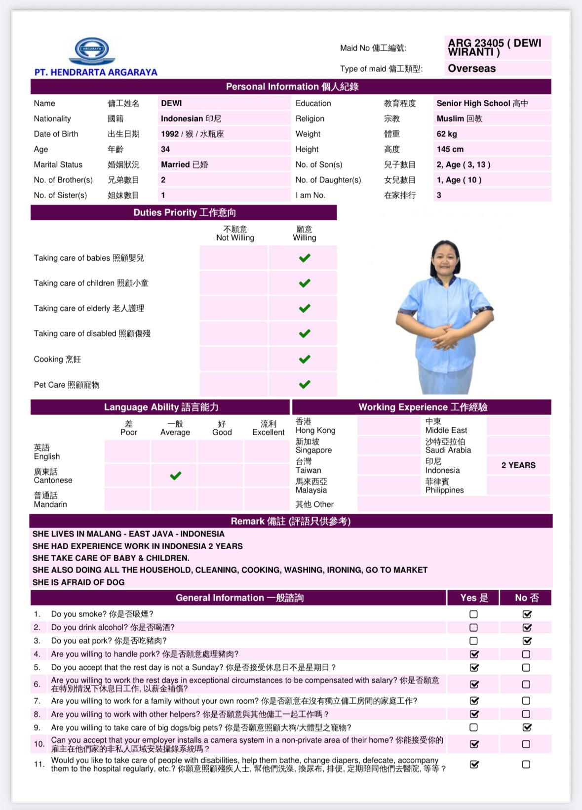 ARG 23405 DEWI WIRANTI